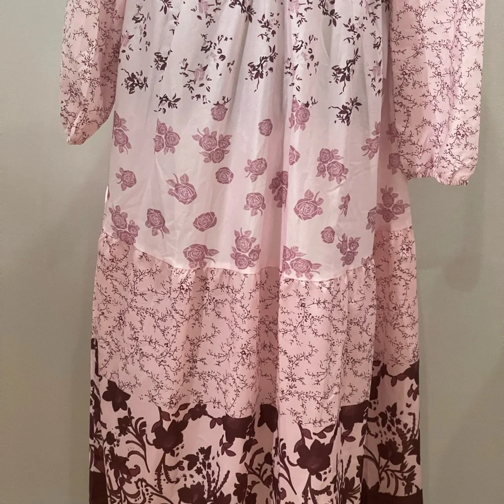 New‎ Hekka M Floral Patterned Long Sleeve Midi - Picture 2 of 7